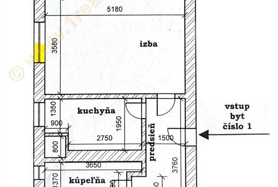 1-izbový byt, Jasenie [723]